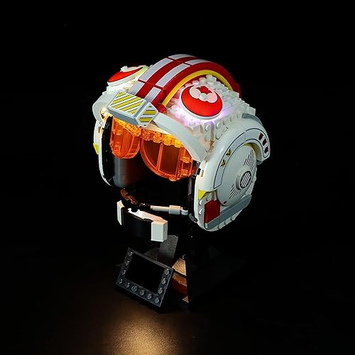 Miniatura 2 de Kyglaring Juego de luces LED solo diseñado para casco Lego Star Wars Luke Skywalker (Red Five) 75327 Kit de modelo de construcción, sin juego de