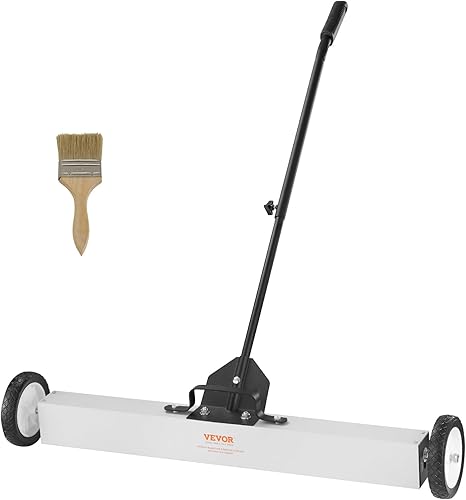 VEVOR Barridor Magnético Rodante de 55 Libras con Ruedas, Barridor Magnético de Césped de 36 Pulgadas con Mango Telescópico, Barridor Magnético