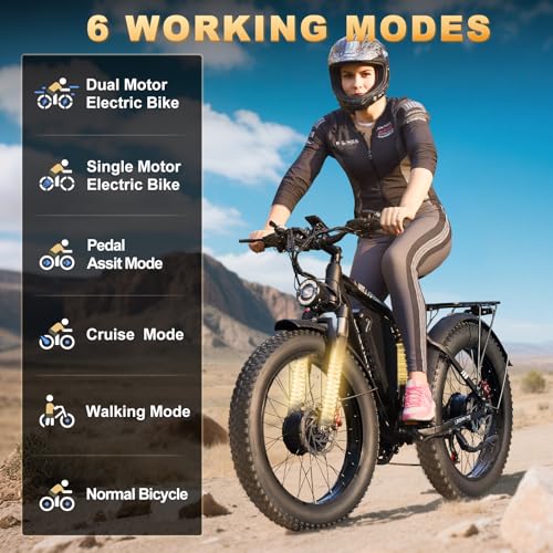 9000W Dual Motor Ebike,24″ Fat Tire Electric Bike for