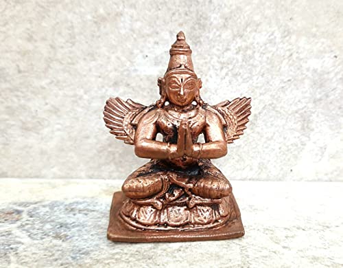 Image of Copper Idols - by Searchers Paradise ,6.3 cm , Copper Handmade Garudar 135 Grams , Patina Antique Finish, Pack of 1 Piece