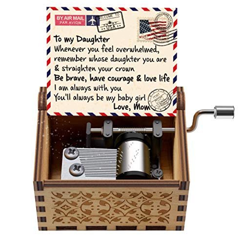 Doptika Engraved Color Music Box - Perfect Gift for Daughter from Mom - Straighten Your Crown (MB-342-Momdau) Christmas Gift Ideas for Her