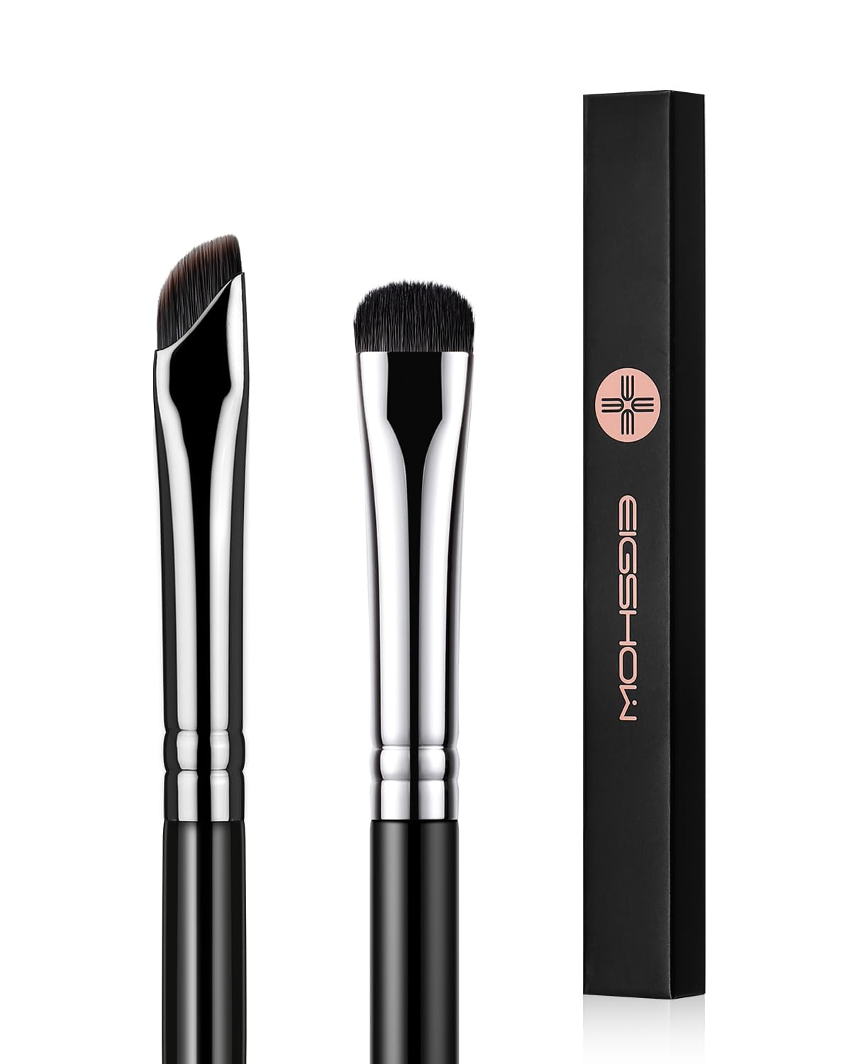 EIGSHOW Eyeliner Brush Eyeshadow Brush, Makeup Brush Set for Fine Angled Liner Eyeshadow Smudge Eyebrows, Black (E865&E806)