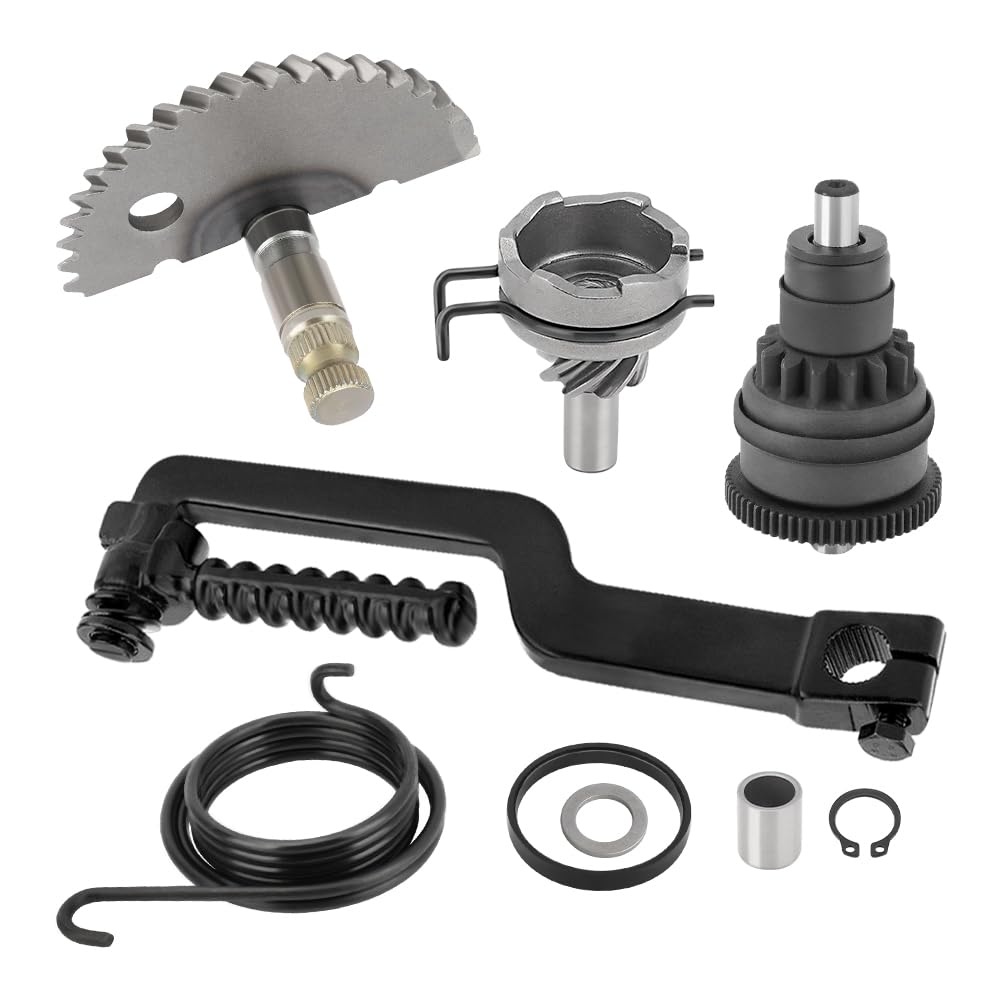 Kit démarrage kick pour GY6 49 50 139QMB Moteur cyclomoteur ATV Scooter | pour Yama-ha YZ 125 YZ250F WR250F, avec arbre de kick, secteur denté, pignon démarrage, ressort rappel levier kick