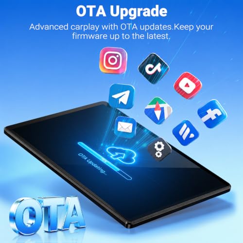 Image of 9 inch Wireless Apple Carplay Screen for Car & Android Auto with Backup Camera | Portable Touchscreen with OTA Update, GPS Navigation /Mirror Link /Voice Control /5.0 Bluetooth