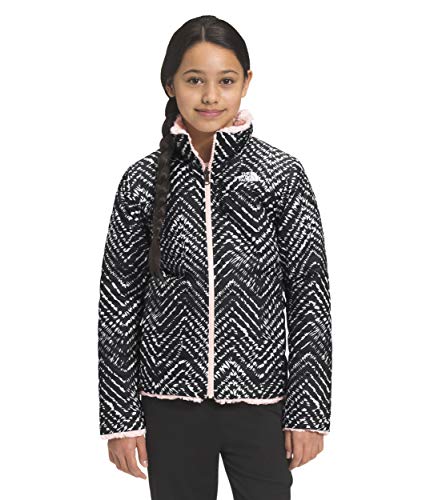 Image of THE NORTH FACE Girls' Reversible Mossbud Swirl Jacket, TNF Black Shibori Chevron Print, L