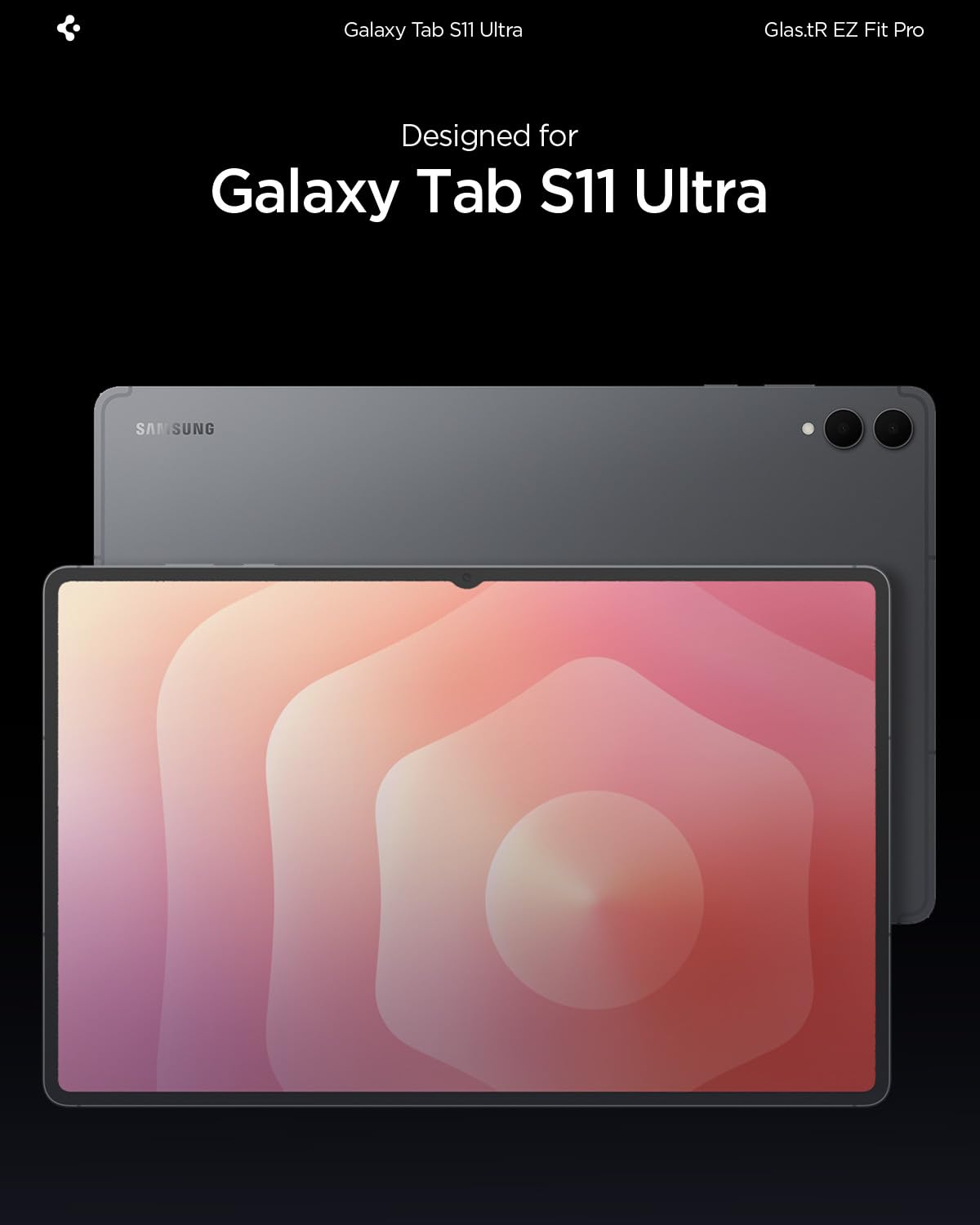 Spigen Glas.tR EZ Fit Pro Protector Pantalla para Samsung Galaxy Tab S11 Ultra, 1 Unidad, Instalación Fácil, Alta Definicion, Dureza 9H