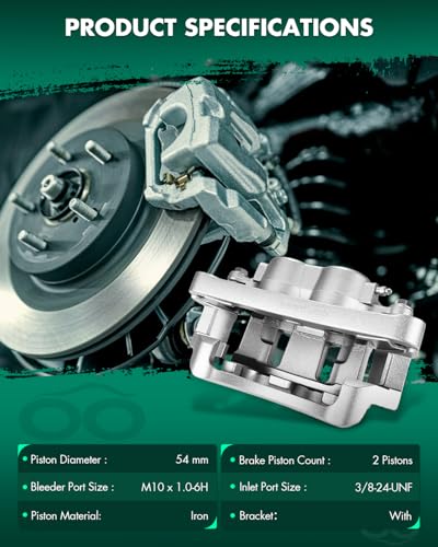Image of SCITOO Front Left Brake Caliper With Bracket 18B4791 Compatible For Ford For Excursion 2000-2005 For Ford For F-250 Super Duty 1999-2004 For Ford For F-350 Super Duty 1999-2004