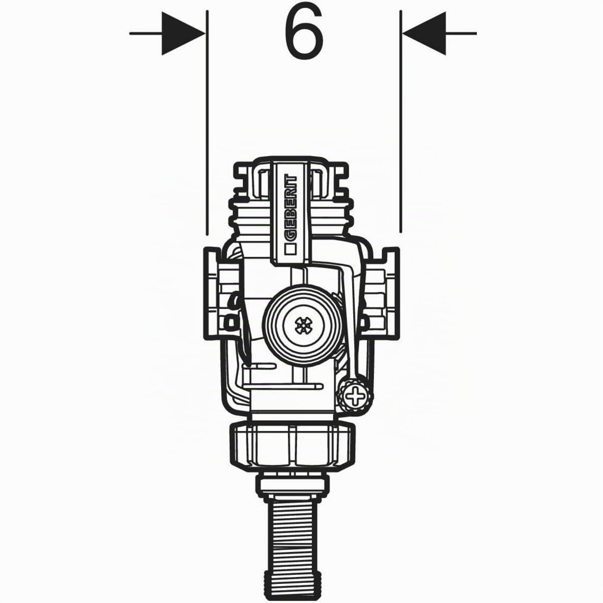 Geberit Schwimmerhahn Typ 383 mit seitlichem Wasseranschluss 3/8" Messingschaft 240.785.00.5