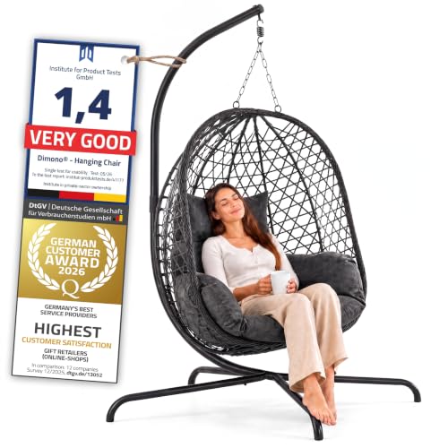 GOODS+GADGETS® Silla Colgante Exterior con Armazón - Egg Chair 120 kg