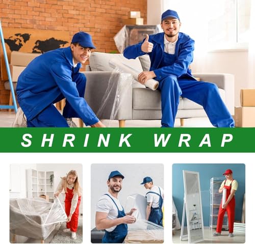 Image of Stretch Wrap, 18 Inch x 2000ft Shrink Wrap Roll, 80 Gauge Stretch Film, Pallet Wrap Stretch Film, Plastic Wrap for Pallet Wrapping Shipping Moving (1PCS)
