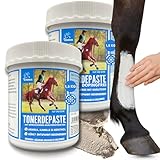 EMMA Essigsaure Tonerde Pferd 2×1,5 kg Tonerdepaste kühlend mit/ohne Arnika dopingfrei – Kühlpaste Pferd für Muskel Gelenke Sehnen – Heilerde Paste zur Regeneration Entspannung Training Muskelkater