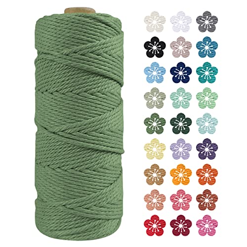 LEREATI Macrame Cord 2mm x 100m, Thick Macrame Rope Natural Cotton Rope Craft String