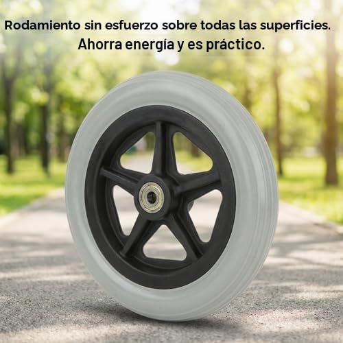 Ejoyous Ruedas Delanteras para Silla de Ruedas de 7 Pulgadas, Silla para Caminar Vieja para Discapacitados, Ruedas de Goma para Silla de Ruedas 1PCS