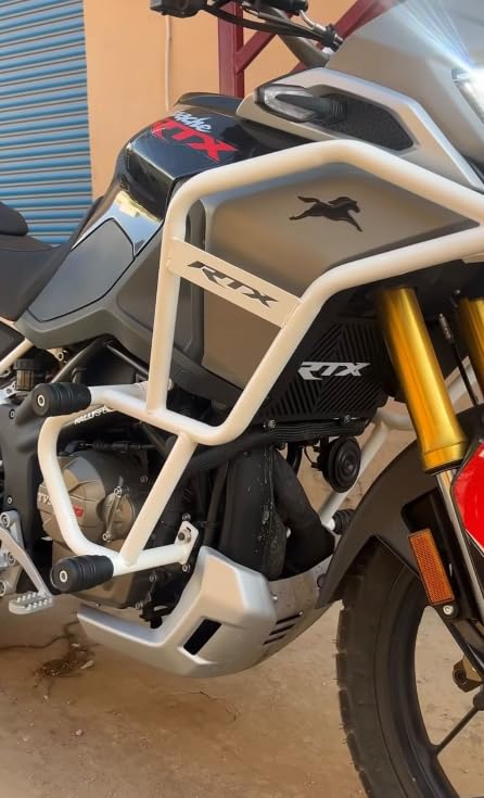 TVS Apache RTX 300 Crash Guard White Colour with Sliders - Lower Crash Guard | Frame Protector | for TVS RTX 300-image-18