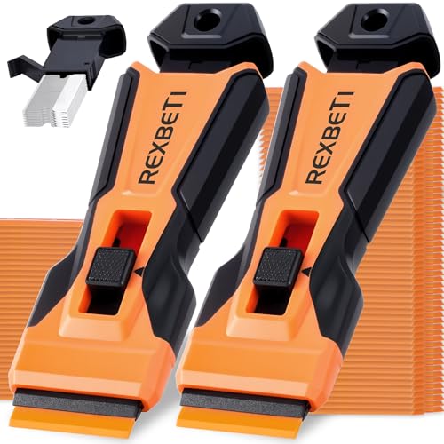 REXBETI Razor Blade Scraper Tool, 2 Pack Windows, Glass Stovetop Scraper