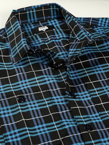 Image of Thomas Scott Men's | Checks | Full Sleeve | Slim Fit | Cotton Polyester Blend | Double Pocket | Spread Collar | Casual Shirt