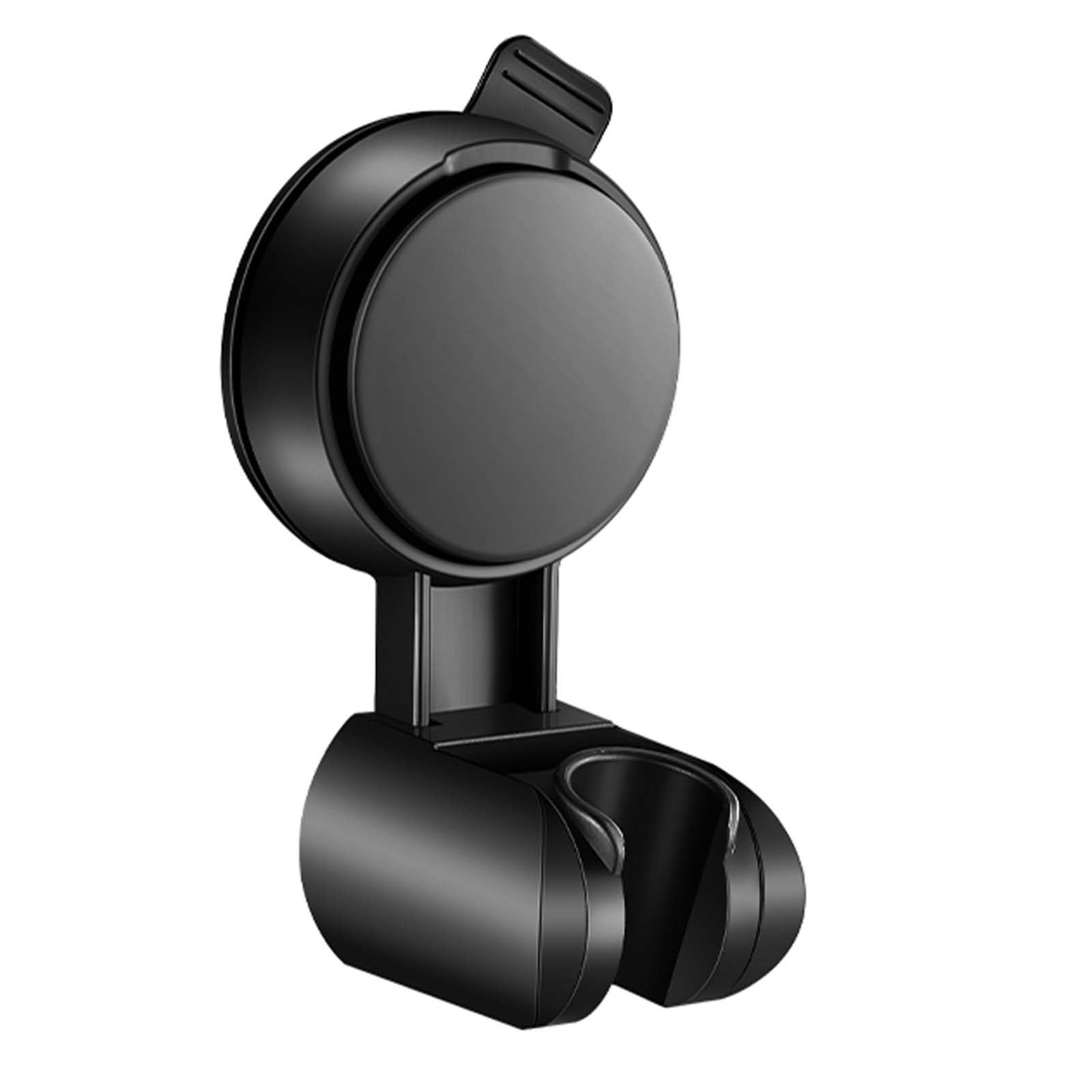 FLYIODFCXV shower head bracket, Suction Cup Type Handheld Adjustable Angle Removable Movable Shower Hose Holder Roun(Black)