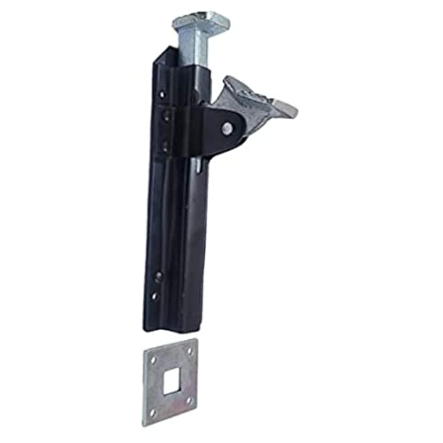 Adonai Hardware 7.5 Inch Iron Foot Bolt - Black Powder Coated Door Security Bolt