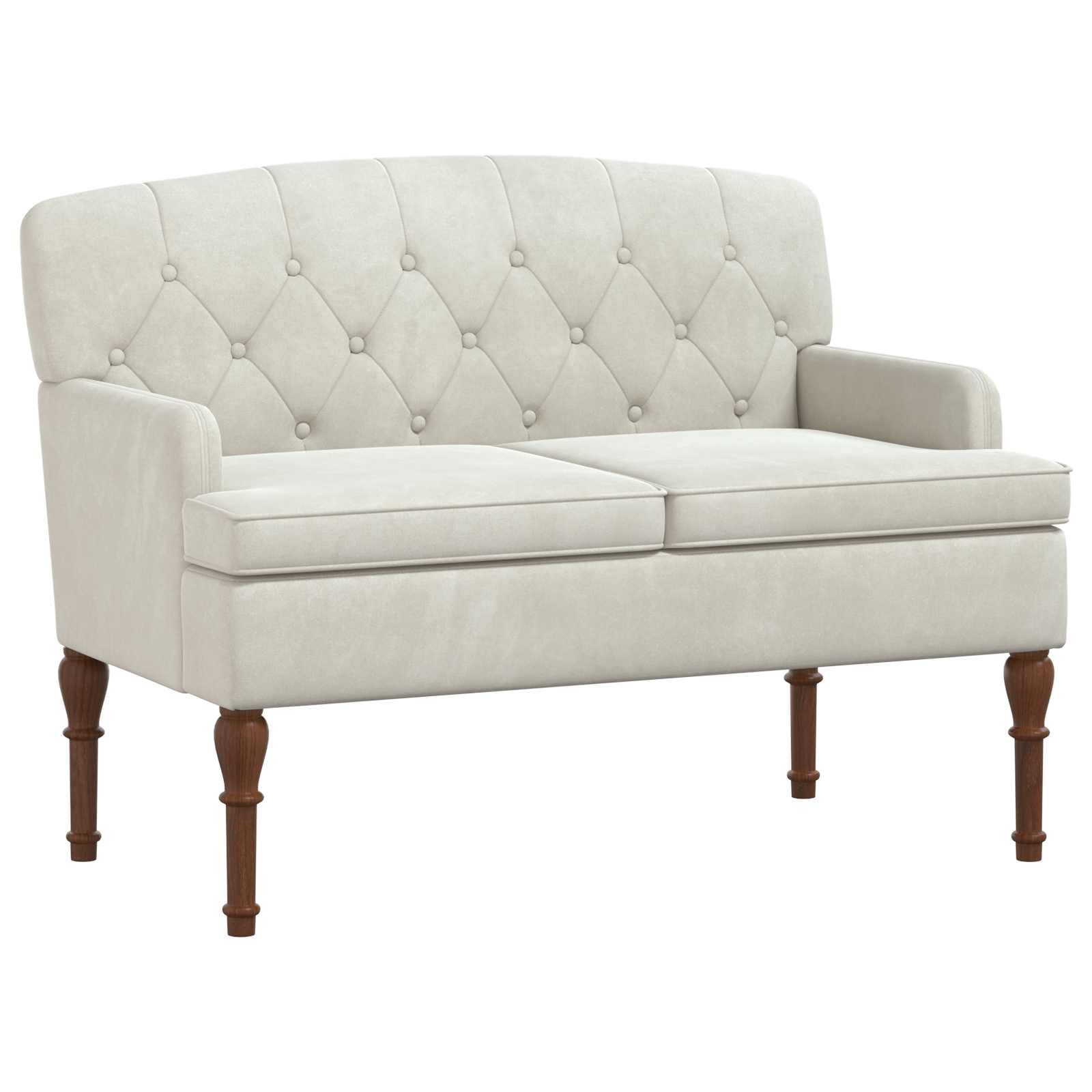 vidaXL Sofá Amoroso con Botones Acolchados Crema 111 x 65 x 79 cm