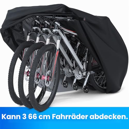 Favoto Fahrradabdeckung Fahrrad Abdeckplane Wasserdicht für 2-3 Fahrräder 210T Oxford-Gewebe Fahrradgarage Fahrrad Plane Schutzhülle… – Ansicht 2