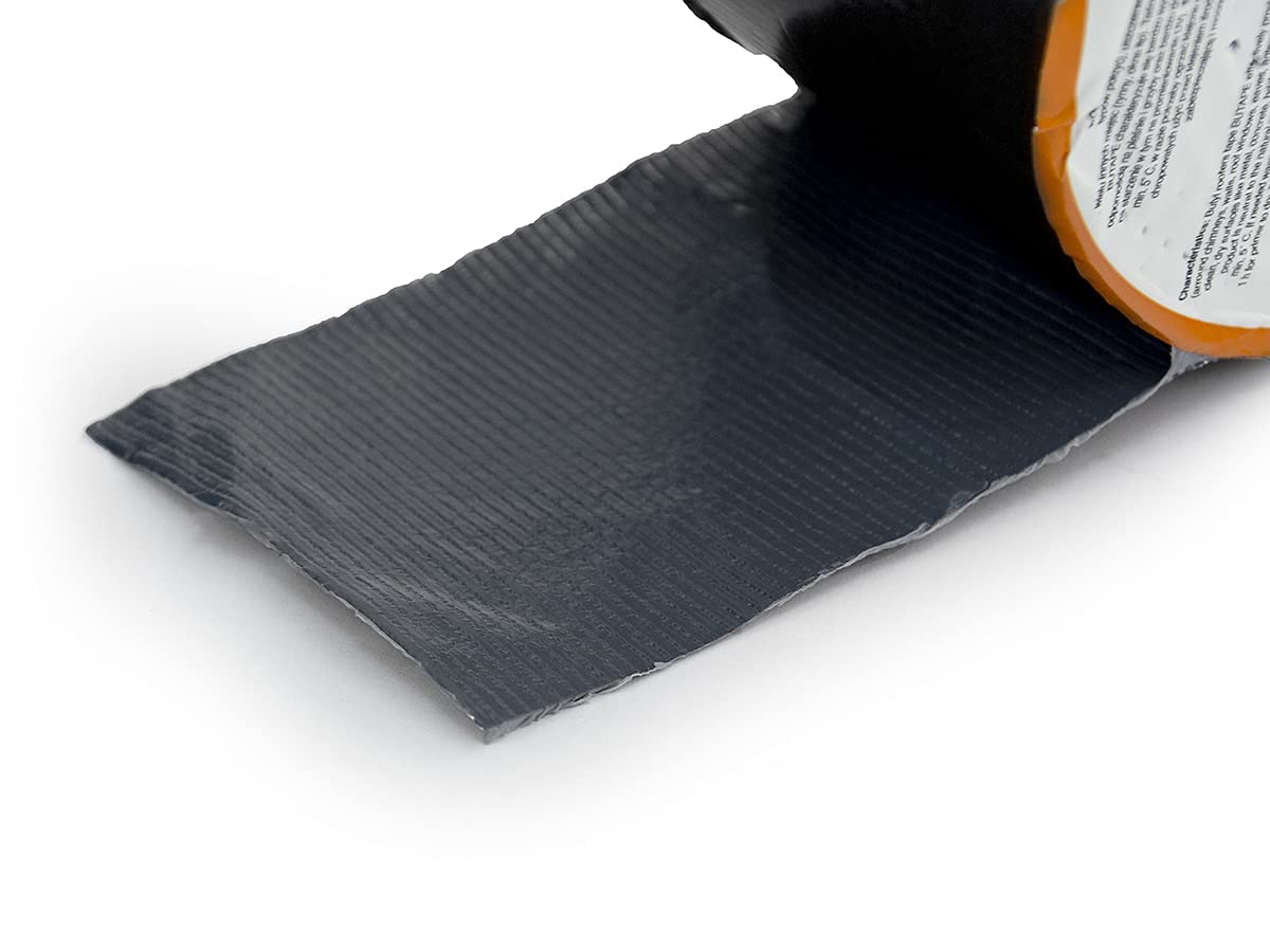 DQ-PP Dachdeckerband 100mm | 2 Rollen (20 Meter) | Farbe Anthrazit | Abdichtband | Reparaturband | selbstklebendes | Dachband | Deckerband | Band | Dachreparaturband