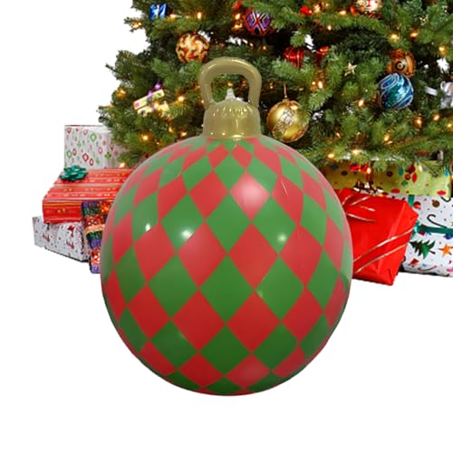 Bola Inflable de Navidad – PVC de 60 cm | Bola de decoración Inflable | Colgante Inflable Gigante para Decoraciones navideñas, exhibiciones de Navidad en Interiores y Exteriores, Eventos y