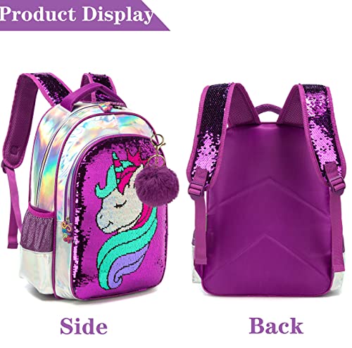 Unicorn Backpack For Girls Backpacks Glitter Sequin Bookbag With Lunch Box For Elementary Students Preschool Bag #TOP2