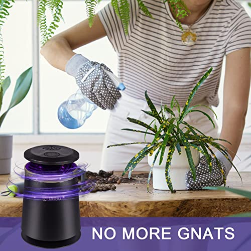 Lanju Fly Traps For Indoors, Non-Zapper Mosquito Catcher Gnat Moth Fruit Flies Insect Trap With Strong Suction, Quiet Odorless Air Drying Home Mosquito Killer Bug Trap(Black-Round) #TOP4