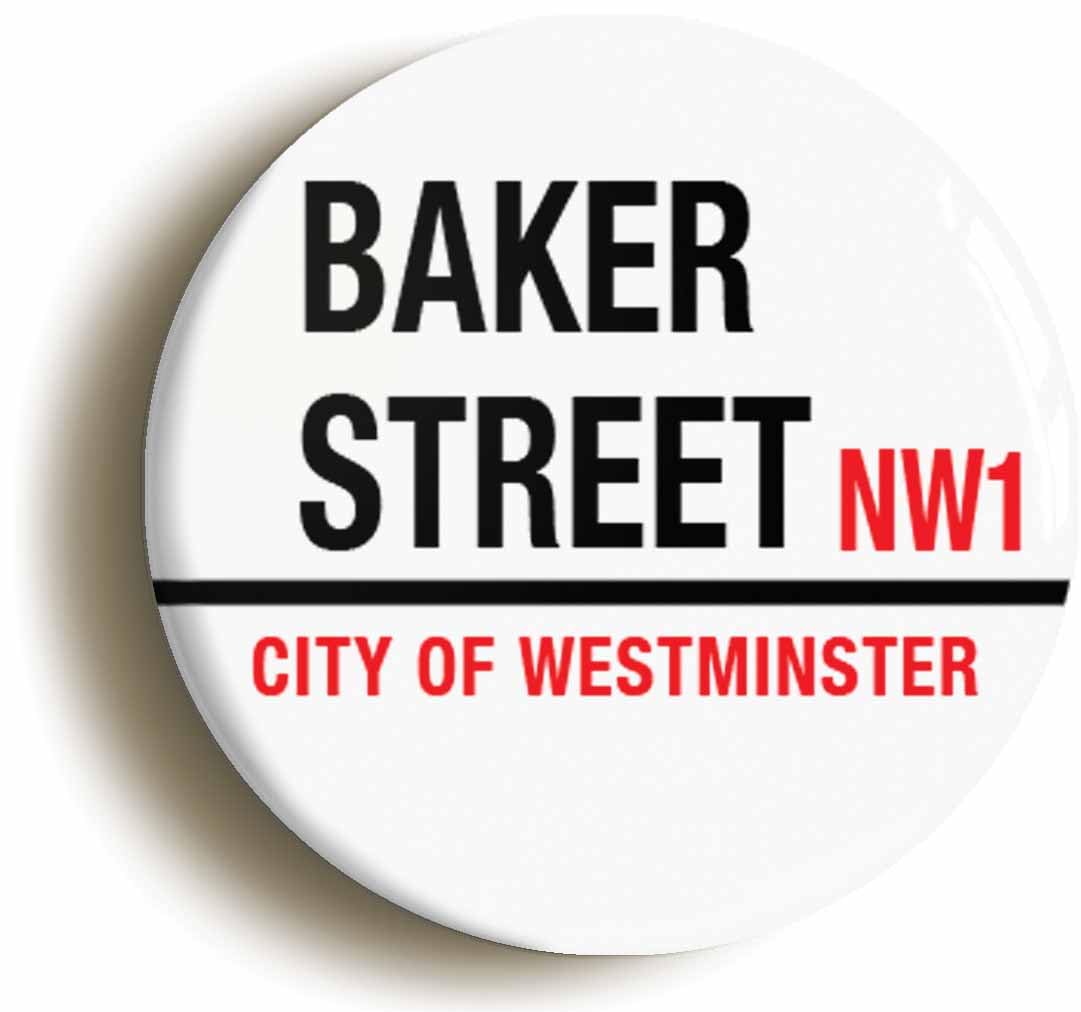 Ozorath White Sherlock Holmes Baker Street Fridge Magnet (Circular 2Inch / 50Mm Diameter)
