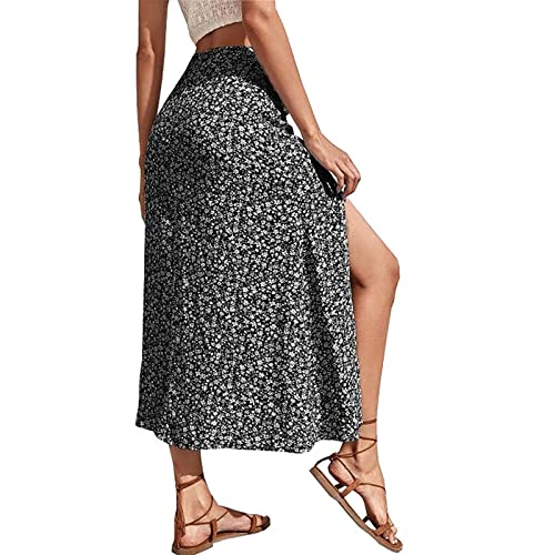 Boho Hawaiian High Cut A Line Slit Tropical Beach Vacation Skirts for Women Floral Graphic Maxi Skorts Women 2025 Trendy3