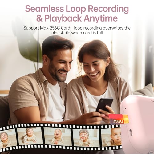 babytone 5" Video Baby Monitor with Camera and Audio, Loop Record & Playback, No WiFi, Night Vision Infant Cam 1080P, 2-Way Audio & Sound Detection, Pan/Tilt/Zoom, IPS Screen,Temp/Humidity Sensor - Image 6