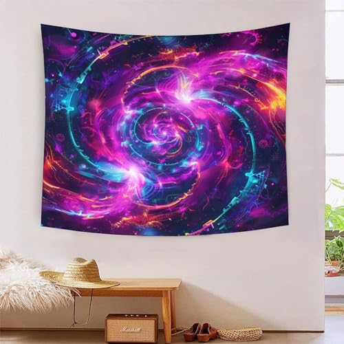 Tapisserie murale spirale de la musique en polyester doux pour deco de salon