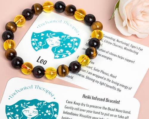 Reiki Infused Leo Zodiac Bracelet, Energy Bracelet, Reiki Gift, Reiki jewelry, Gemstone bracelets, Crystal bracelets2