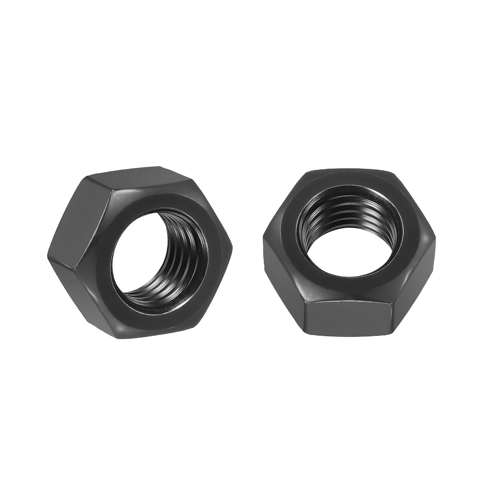 Kozelo 10pcs Hex Nuts - [5/8"-11] Carbon Steel Grade 8 Hardware Nuts for Mechanical Repair & Assembly, Standard Inch Coarse Thread Nut, Black, ASME/ANSI B 18.2.2