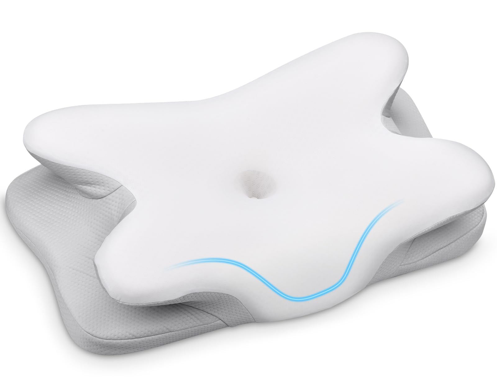 Ergonomic Memory Foam Neck Pillow for Pain Relief Adjustable Side Sleeper 1PC