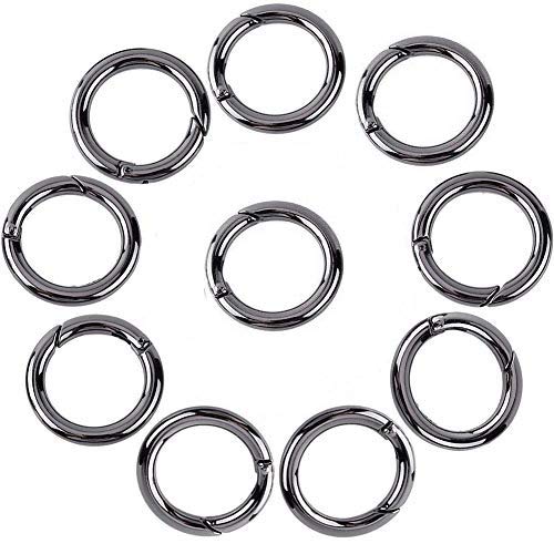 Onwon 10 Pieces Carabiners Rings - Zinc Alloy Round Carabiner Loaded Gate Clips Spring Snap Hook Locking Carabiners Keychain Keyring Buckle