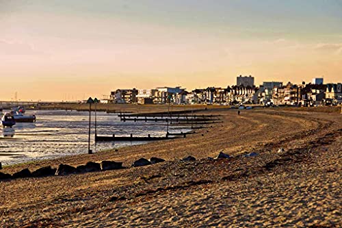 Impression photo Thorpe Bay Beach Essex Angleterre 40,6x30,5 cm tableau deco mer