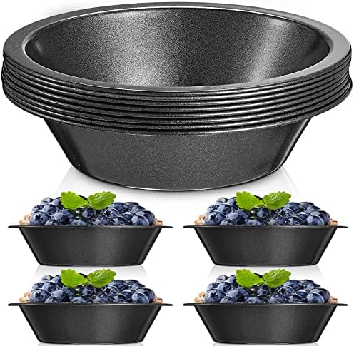 Webake Mini Pie Pans 5 Inch Pie Tins, 4 Pack Nonstick Round Bread and ...
