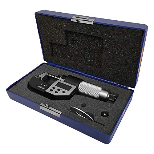 DBMIMPORTERS 5-Key Direct RS-232 Digital Micrometer, Inch/Metric, Ratchet Stop, 0-1