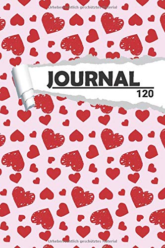 Journal Valentinstag Herz: Notizbuch I DIN A5 I 120 Seiten I Blanko I Organizer I Tagebuch I Skizzen I Handletter (Abstrakte Muster)