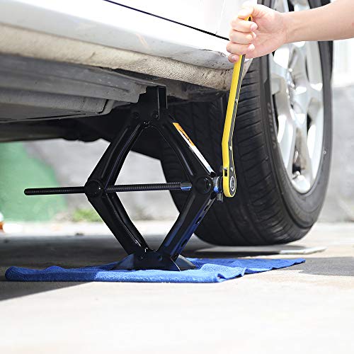 LEADBRAND Black Scissor Lift Jack, 1.3 Tons (2866lbs.) Capacity with Strength-Saving Design Handle, Rachet Handle - Thumbnail 3