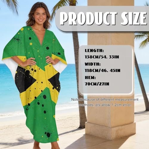 Caftán de verano largo confeccionado con cuello en V para un sofisticado maxivestido de playa 7