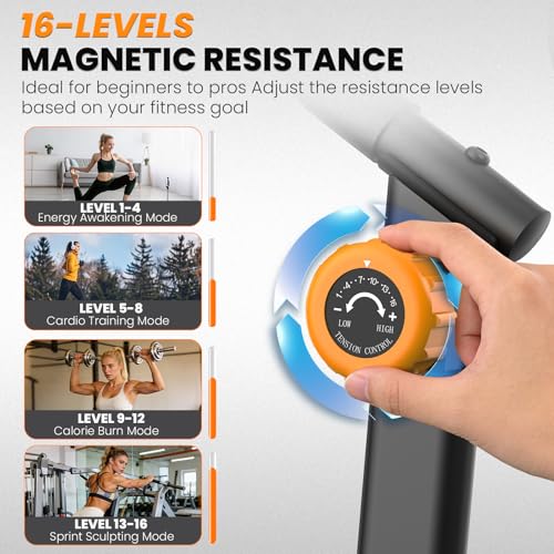 Image of YCCHENG Magnetic Stair Stepper 16-Level Adjustable Resistance Foldable Vertical Stair Climber Smart Monitor 350LBS Capacity Home Gym Stairmaster Machine