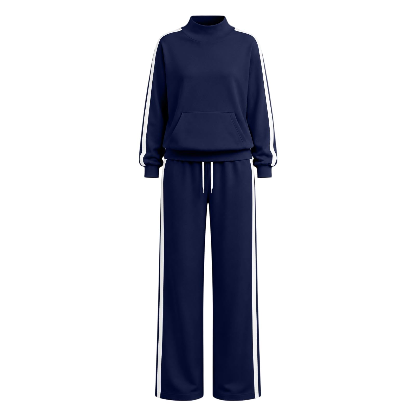 Tuta Sportiva Donna 2 Pezzi Completi Da Ginnastica Manica Lunga Girocollo Completo Sportiva Tuta Palestra Casual Set Top E Pantaloni a Gamba Larga Tute Per Jogging Fitness Yoga Autunnale Invernale