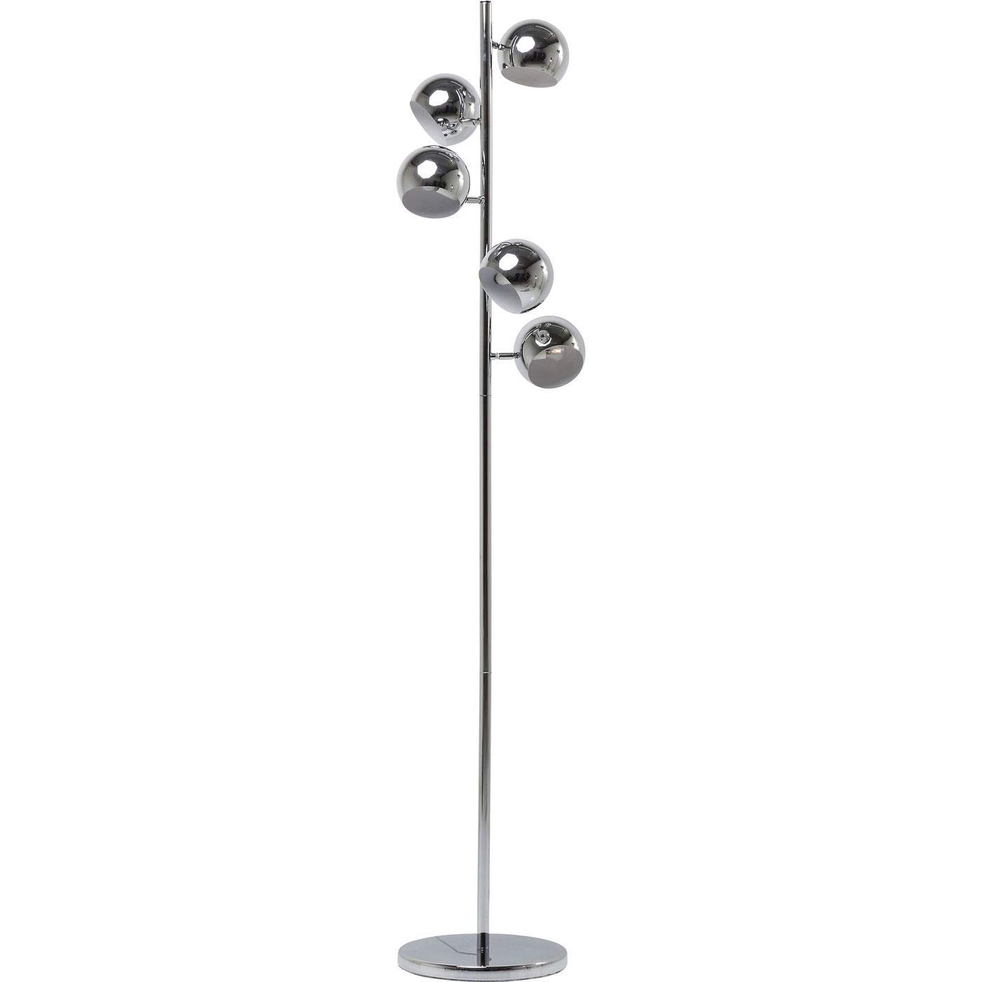 Kare Design Stehleuchte Calotta, Chrom, 151x40x26 cm, Leselampe, Satndleuchte, Leuchtmittel nicht inklusive, Wohnzimmer