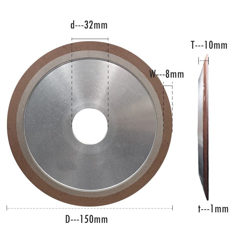 Disco abrasivo de diamante PDX-rueda de corte abrasiva de resina P150 de 75mm/100mm/125mm/150mm for pulir y esmerilar(125x10x32x8mm)