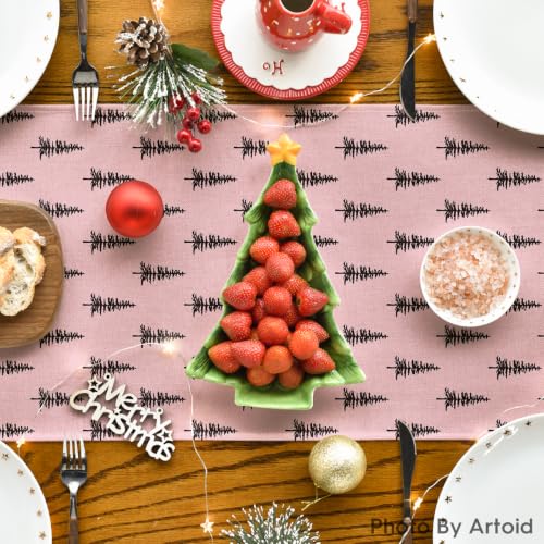 Image of Artoid Mode Xmas Tree Christmas Table Runner Home Party Decor 13x72 Inch
