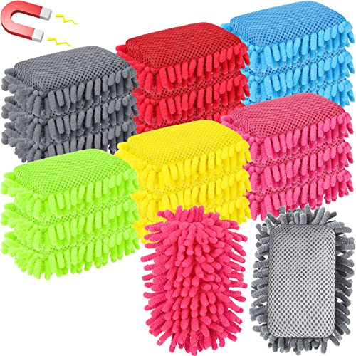 Image of Sherr 18 Pcs Microfiber Shag Magnetic Dry Erase Erasers Washable Whiteboard Eraser Bulk Colorful White Board Eraser for Chalk Markers Home Office(Multicolor)