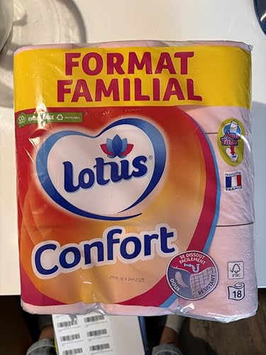 Papier toilette rose Okay Lotus Confort format familial x18 rouleaux
