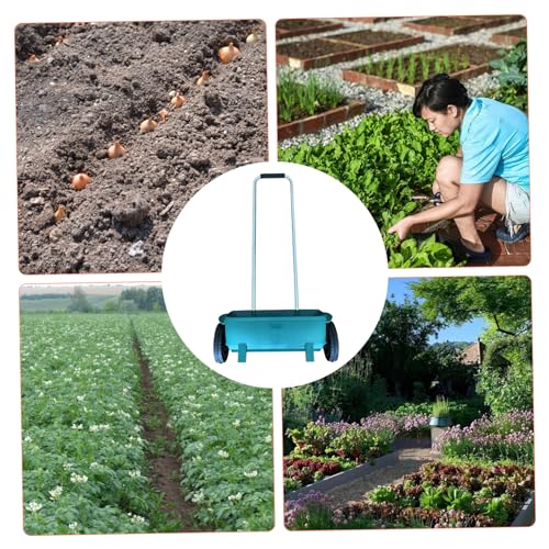 Épandeur de pelouse manuel pour une distribution efficace d'engrais et de graines dans les jardins et les parcs